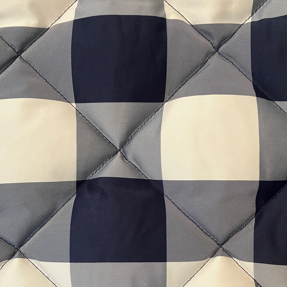 J. Crew Navy and White Gingham Checked Puffer Vest - Picture 9 of 10
